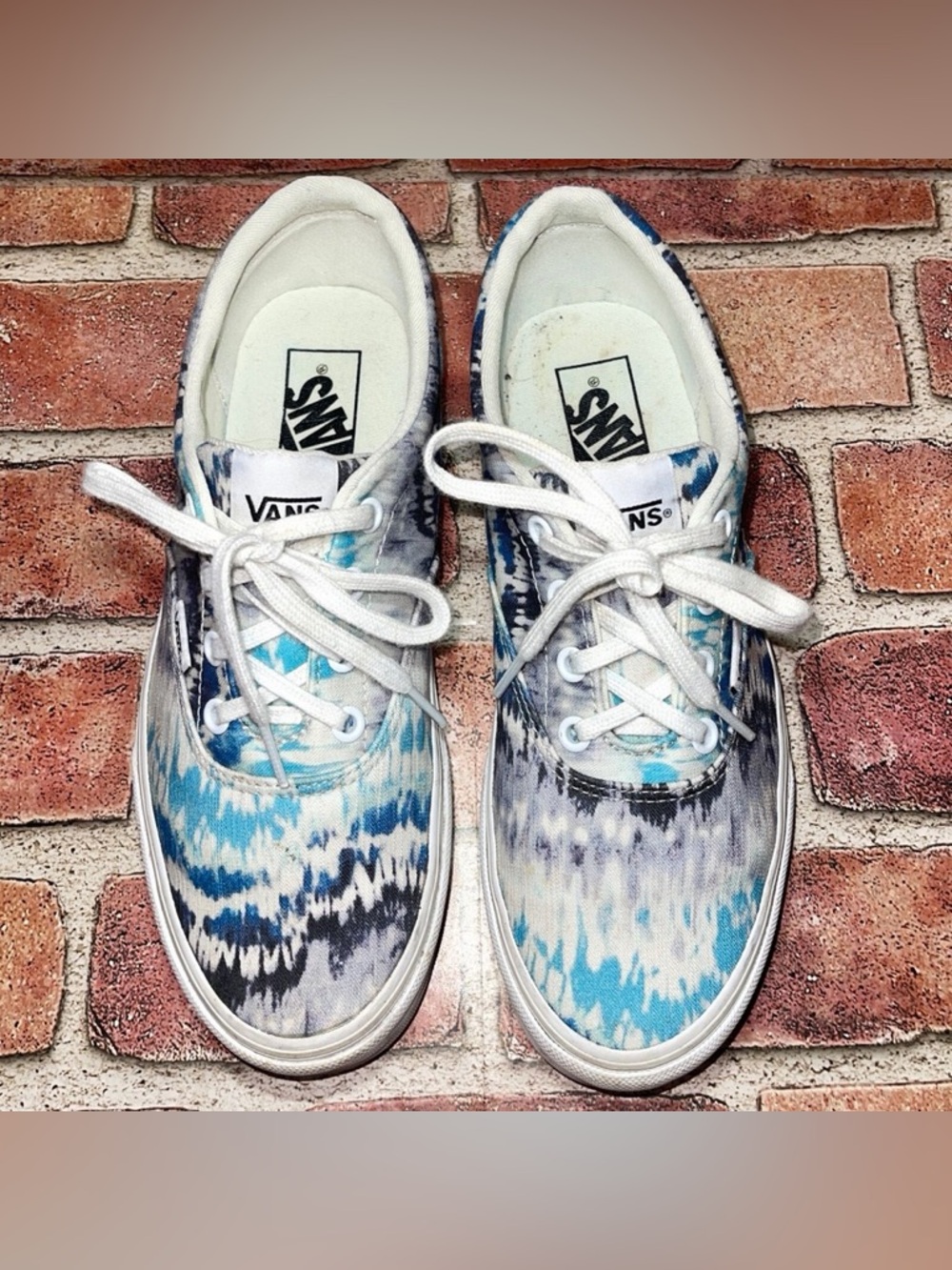 Pre-Owned Vans Doheny Blue Tie Dye Casual Skate Shoes Sneakers Size 8 508731